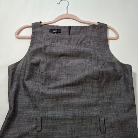 AGB Womens Sheath Dress Size 12 Gray Woven Princess Seams Back Zip - Picture 4 of 12